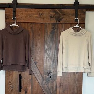 Old Navy Cowl Neck Sweaters in Brown and Cream